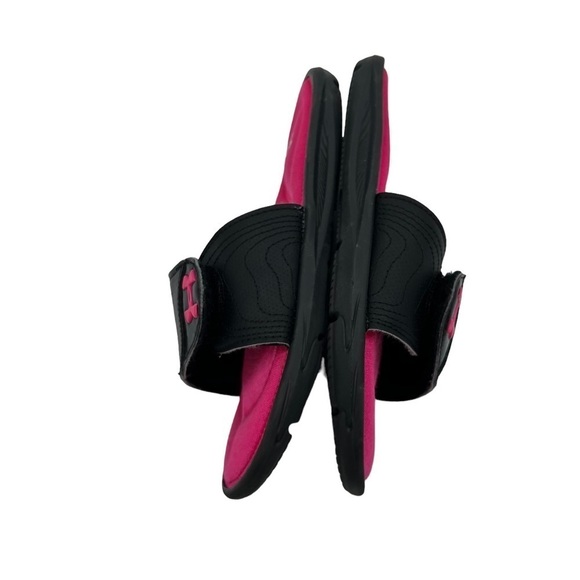 Under Armour Black Pink Surge Ignite IX Memory Foam Slides Size 3 Y Girl's - Picture 6 of 8